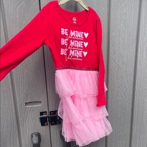 Valentines Day Love Long Sleeve 5T Ruffle  Layered Holiday Dress Kindergarten